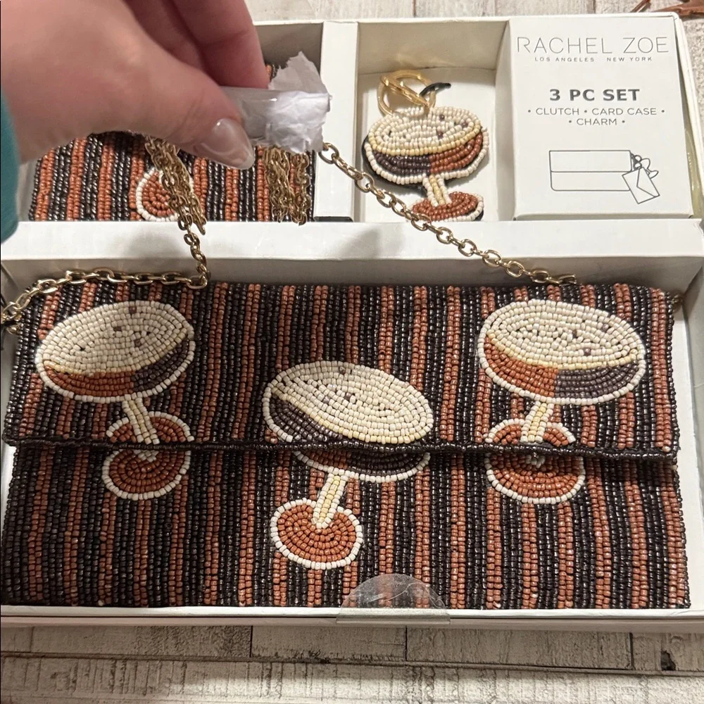 Rachel Zoe Beaded Clutch Set with Cocktail Design - Picture 3 of 6